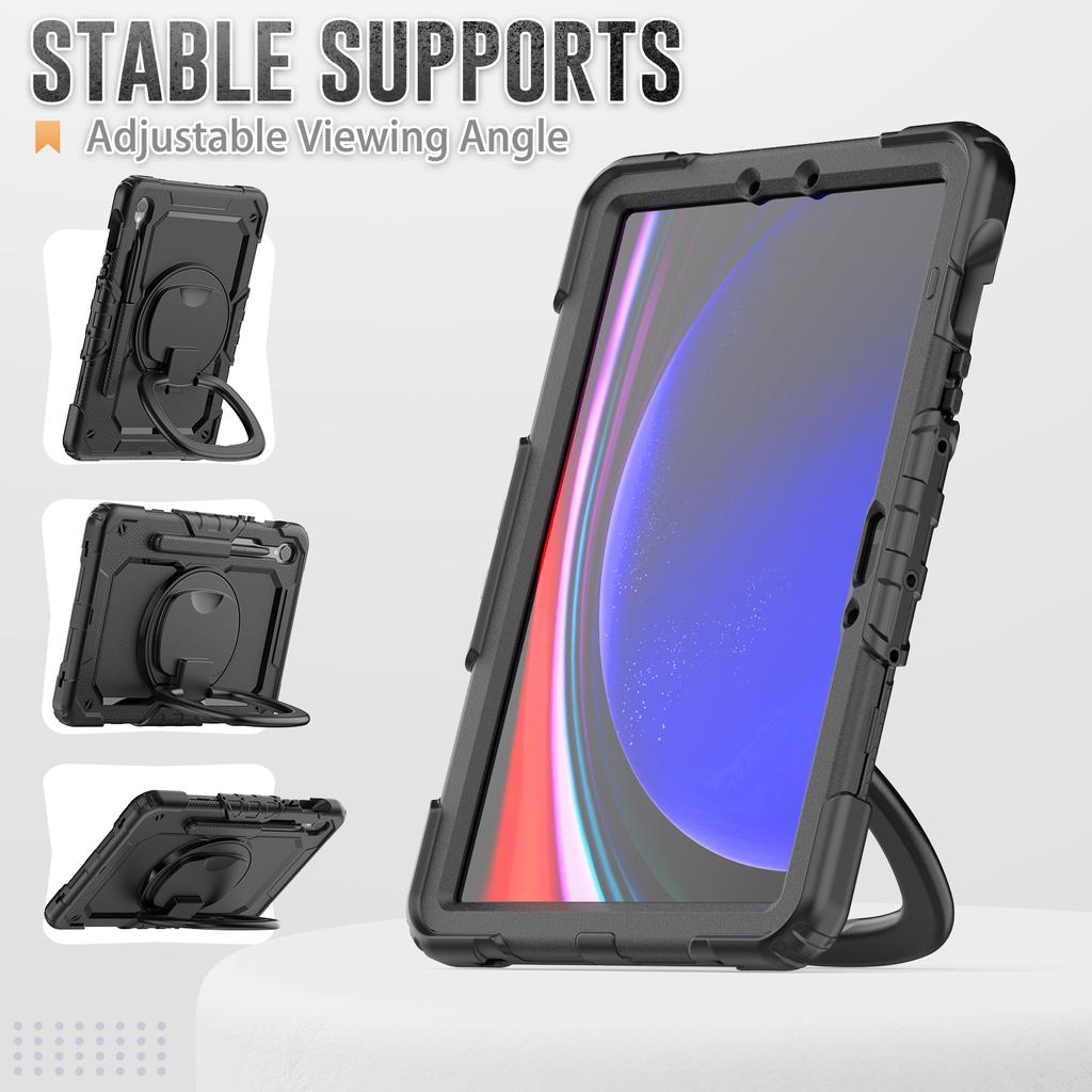 Rotating Stand Armor Case Universal For Galaxy Tab S10 Lite S9 FE SM-X400 X406 X520 X526 X510 X516 X710 X716 Handle Grip Cover