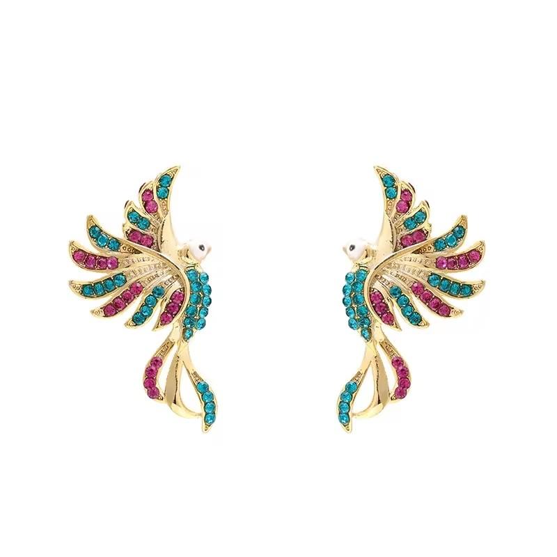 

CAOSHI Novel Phoenix Bird Design Women s Stud Earrings Bright CZ Wedding Engagement Aesthetic Jewelry Beautiful Chic Accessories