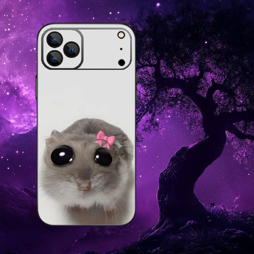 

Cute Animal Hamster Phone Case For iPhone 17,16,15,14,13,12,Pro,Max,Plus,E,SE4,Air,Mini Black Soft Box iPhone14Plus
