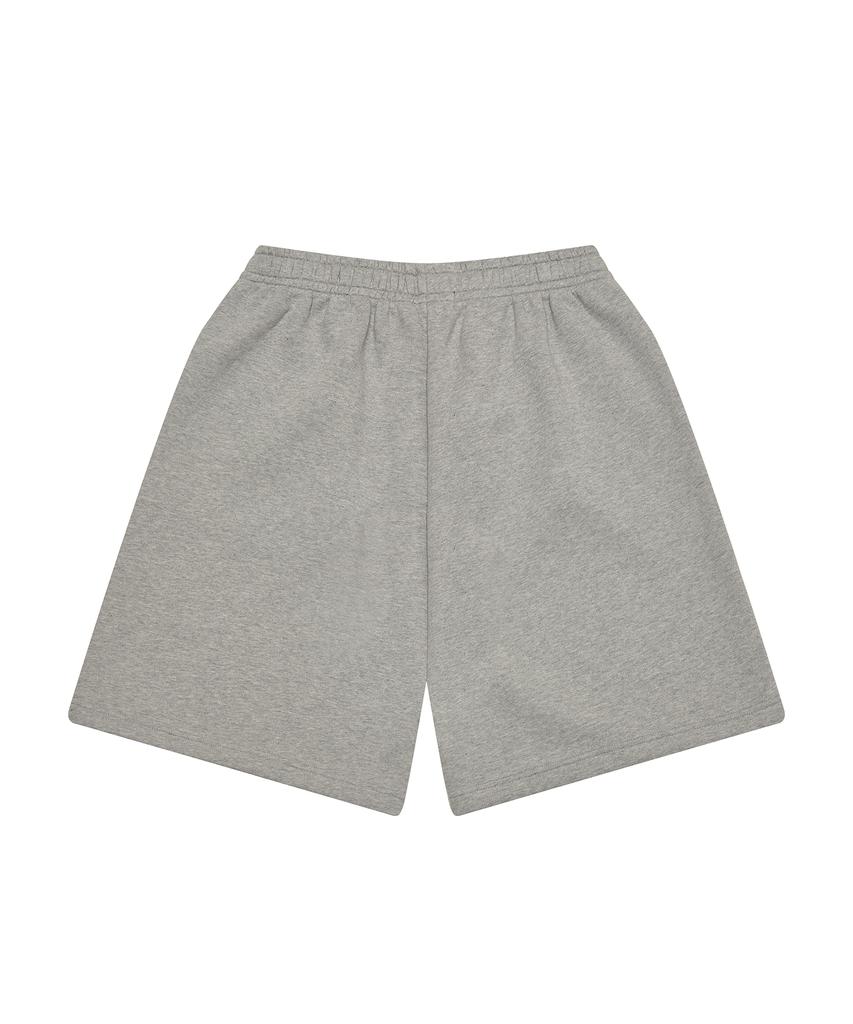 Gesison [L~4Xl] Signature Big Size Wide Sweatshirt Half Pants_Gray