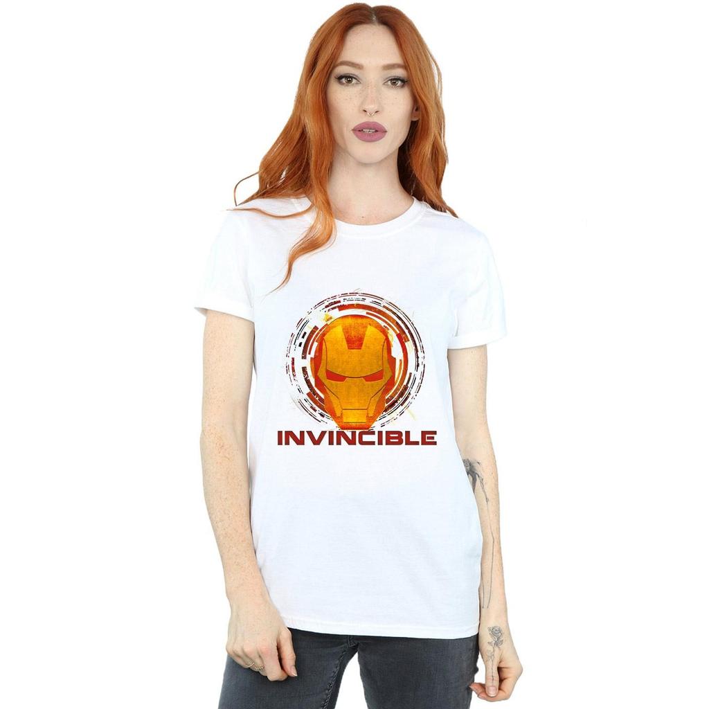 Marvel Womens/Ladies Avengers Iron Man Invincible Cotton Boyfriend T-Shirt