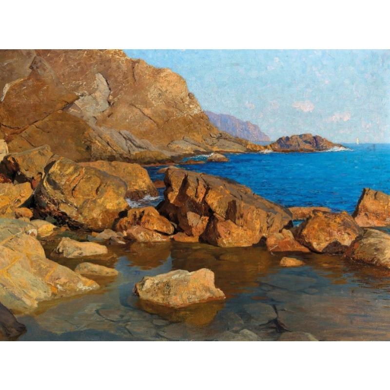 Vintage Ocean Calm Sea Boat Seascape Classic Sunrise Seascape Art Poster Canvas Painting Wall Print Picture for Room Home Decor