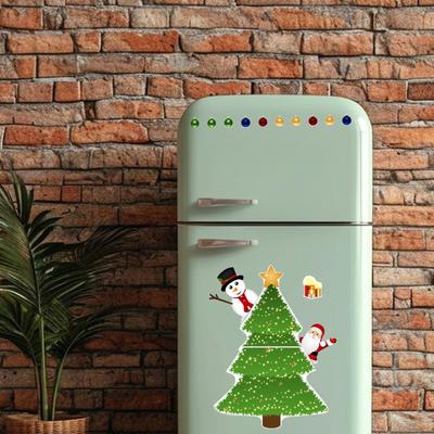 Christmas-themed Magnetic Stickers Cartoon Christmas Tree Magnets Santa Reindeer Pine Tree Festive Magnets Stickers For Fridge