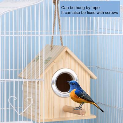 Vogelnest, kein Geruch, großer Raum, regenfest, Sonnenschutz, glatte Oberfläche, Unterschlupf, mehrfach verwendbar, hängendes Vogelhaus aus Holz, Vogelzubehör