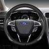 Suede Cow Leather Car Steering Wheel Cover Anti-slip 38cm For Ford Focus 2 3 4 MK1 MK2 MK3 MK4 Auto Interior Accessories