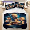 Enigmatic Faces Shadows Three-piece set (1 * duvet cover + 2 * pillowcase, without core) 2D Flat Soft and comfortable Duvet cover and pillowcase