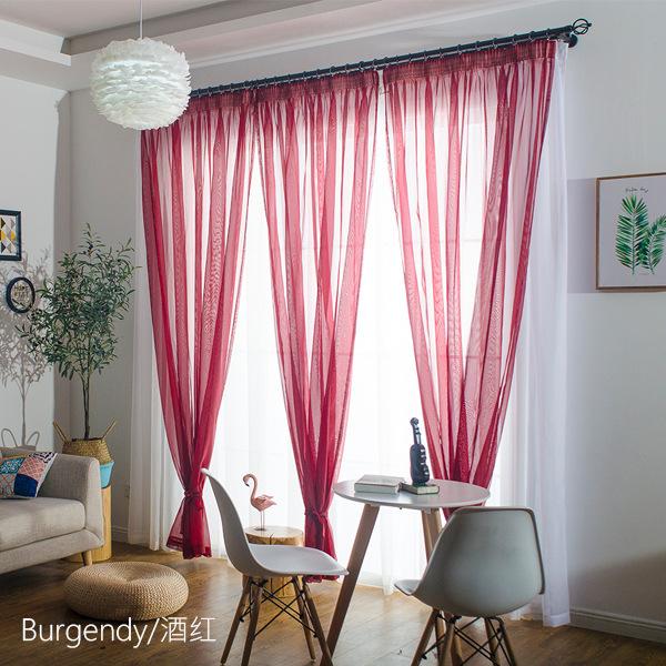 Romantic Home Decor Rose Voile Perspective Curtains Living Room Window Tulle Only Screening Curtain With Light Filtering Polyester Perfect For
