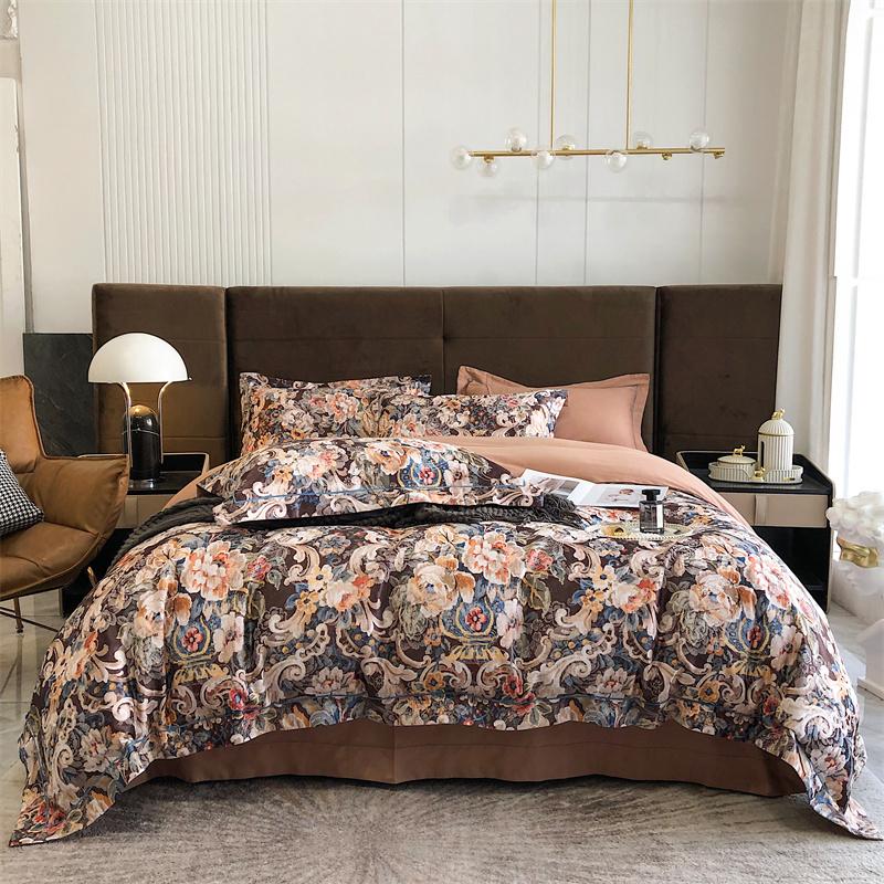 Svetanya Brushed Cotton Bedding Set Print Bed Linens Sheet Pillowcase Duvet Cover Set Underwear Flat Sheet Style&Queen