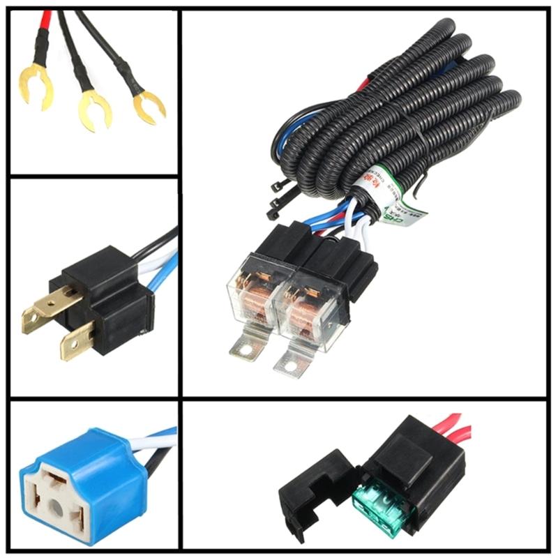 H4 far de ceață far/bec cablaj priză conector cablu cu releu de 12 V kit comutator pornit/oprit se potrivește lampa de lucru cu LED