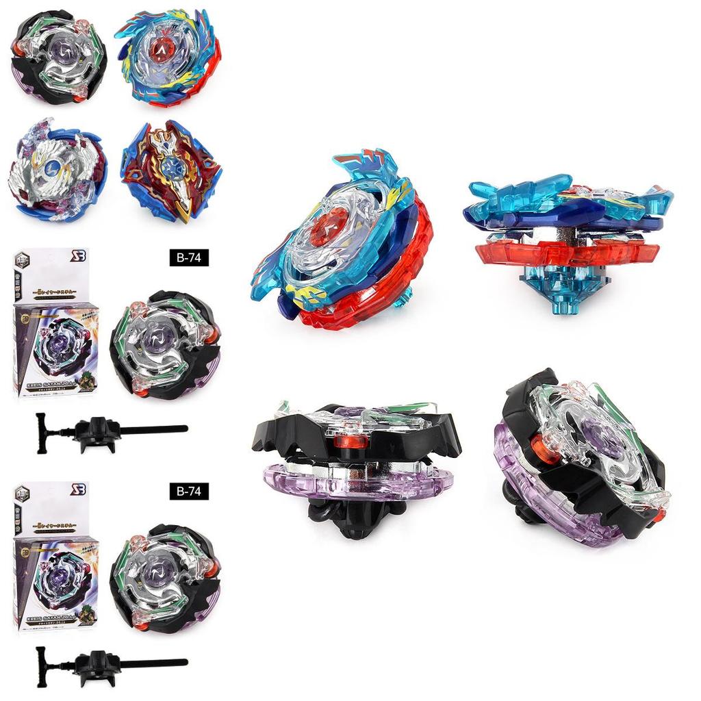 B-74 Explosive Metal Spinning Top Toy With Boxed Launcher Perfect For Battles And Playtime