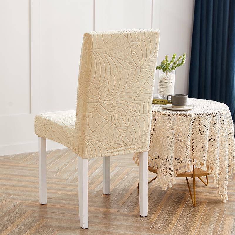 Elastic Chair Cover for Dining Room Wedding Banquet Hotel Solid Jacquard Chair Cover Stretch Chair Cover