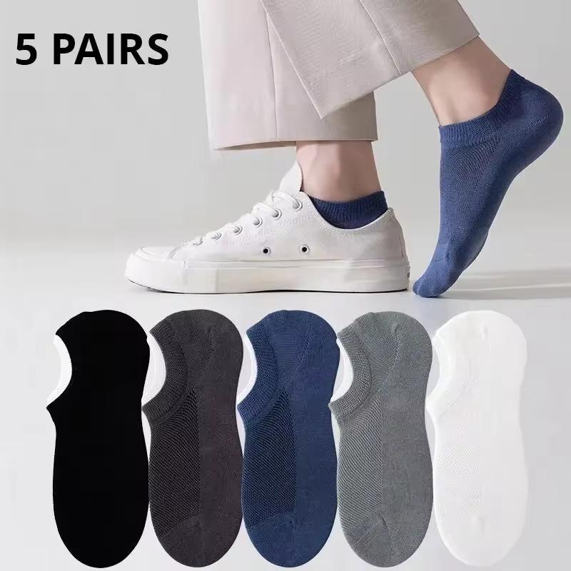 10 Paires de Chaussettes Socquettes Simples à Rayures et Motifs Lettres pour Homme, Chaussettes Confortables, Respirantes, Douces et Absorbant la Sueur pour l'Extérieur pour Homme