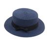Women's British-Style Summer Hat Simple Small-Brimmed Straw Hat Korean-Style Bow-Knot Flat-Top Sun Hat Popular Women's Straw Hat