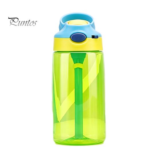 Leak Proof Training Cup for Kids Cartoon Sippy Cup, 470ml Water Bottle with Straw Adjustable Strap, Pop Up Portable Crossbody Drink Container Lid Flip