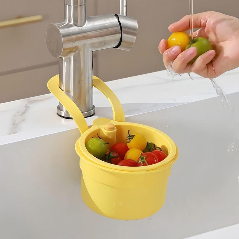 Kitchen Sink Basket Strainer Faucet Hanging Garbage Filter with Openable Bottom Detachable Quickly Drain Colander Easy To Clean