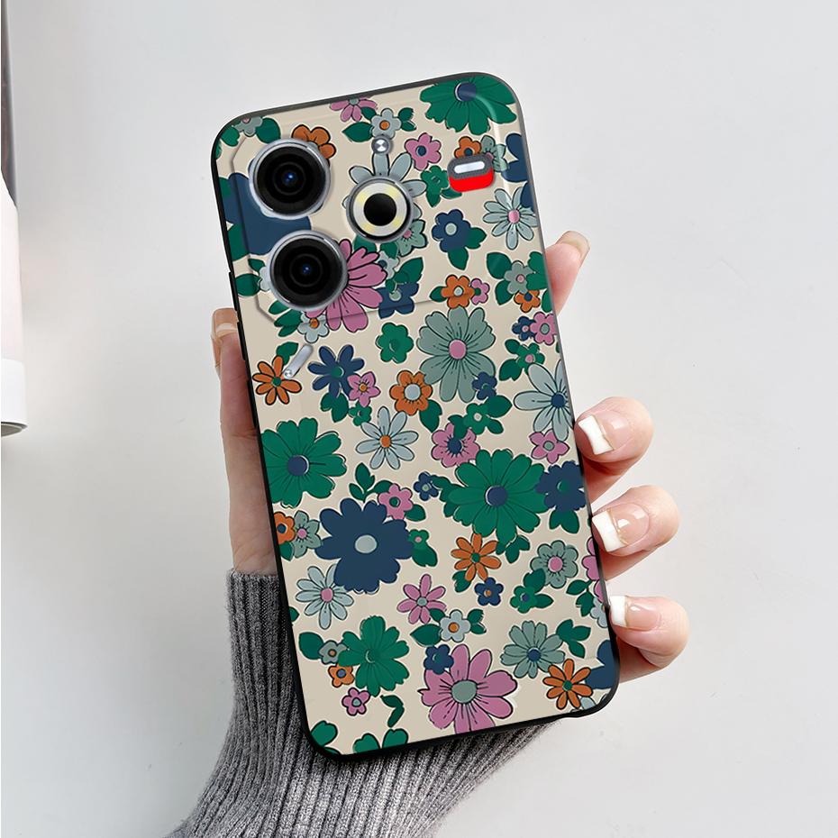 6.78" For Tecno Pova 6 Neo Case Pova6 Neo Back Cover Stylish Pattern Black Silicone Soft Phone Cases For Tecno Pova 6 Neo Fundas