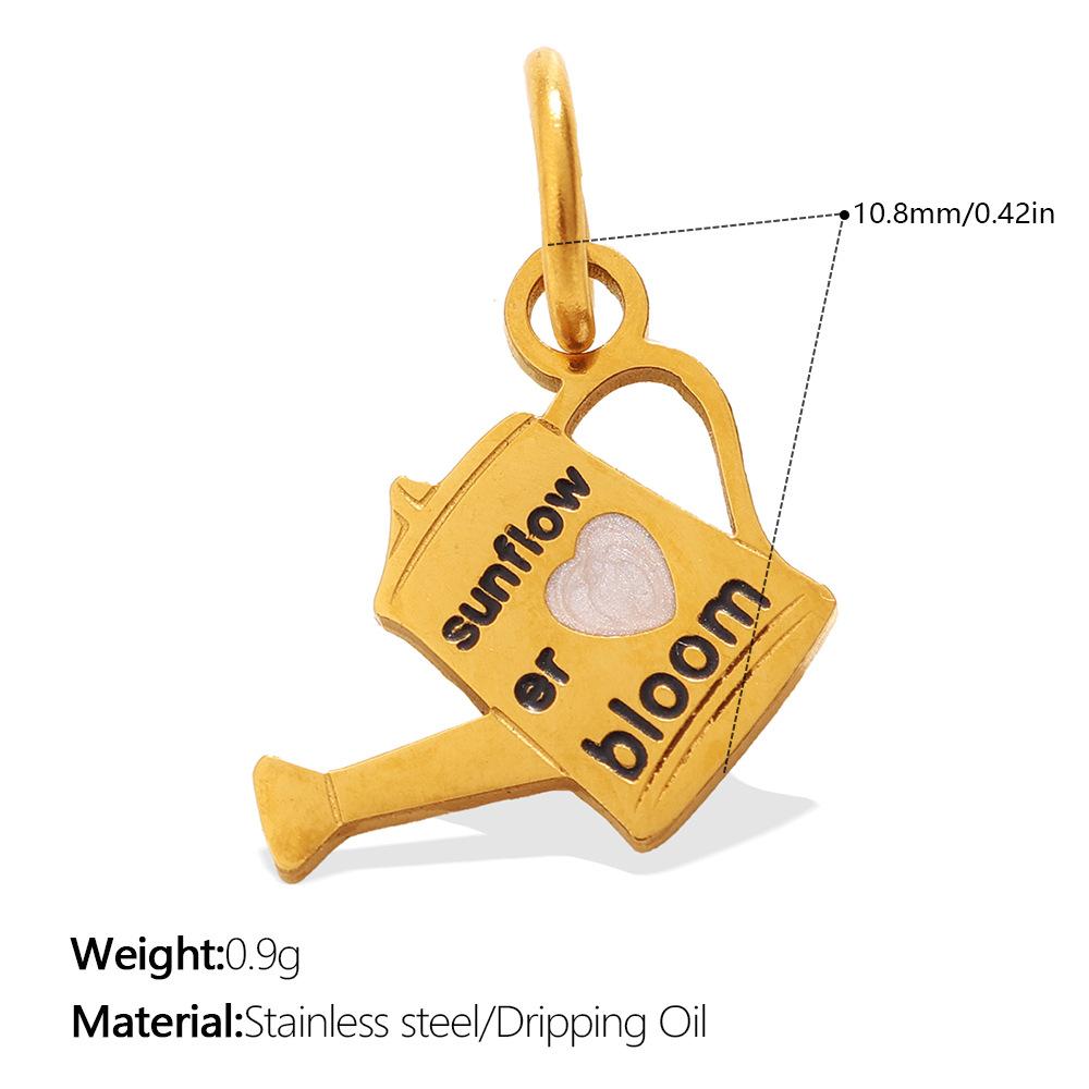 Vintage Fashion Diy Smiley Face Love Coconut Tree Pendant Stainless Steel Gold-Plated Various Jewelry Accessories