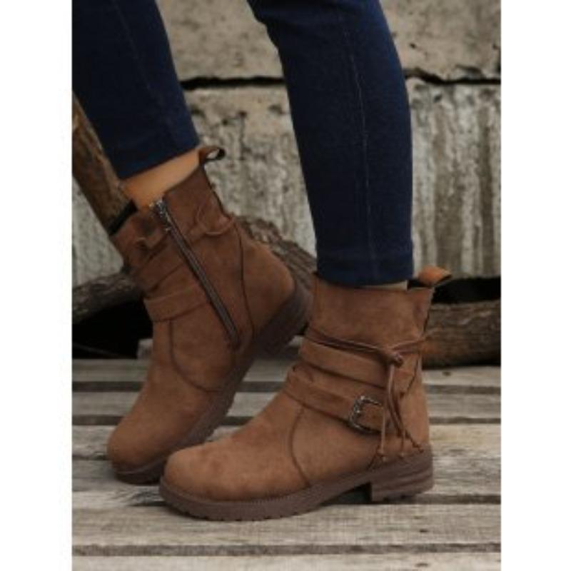 

Женские ботильоны на шнуровке с круглым носком, ботинки Мартина на низком каблуке с боковой молнией, обувь больших размеров на осень-зиму 43 верблюд