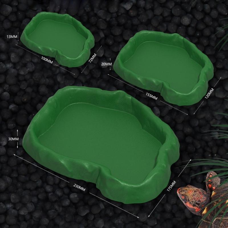 3in1 MultiFunctional Plastic Reptiles Food Water Feeder Bowl Bath Bowl For Amphibians Feeding Bathing And Watering Supply