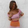 Off Shoulder Striped Beach Midi Dress Women Summer Long Sleeve Casual Elegant Female Dresses Chic Maxi Robes