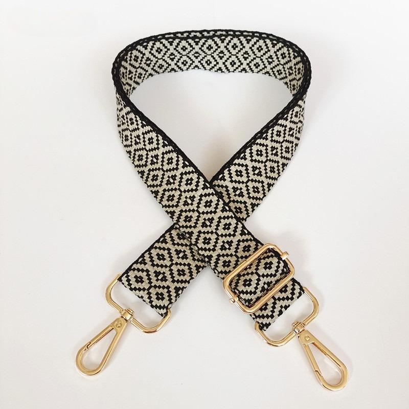 

New Thickened Canvas Webbing Colored Jacquard Rhombus Adjustable Shoulder Crossbody Long Strap Women s Bag Accessories Broadband