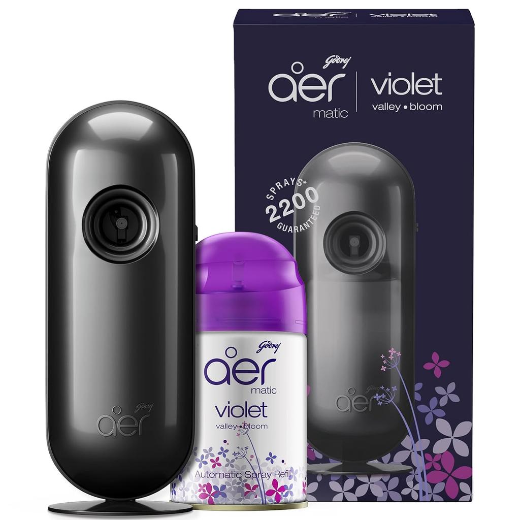 Godrej Aer Matic Kit Automatic Air Freshener Spray Permium Fragrance with Flexi Control Passion  (225ml)+ Smart Matic Bluetooth Refill