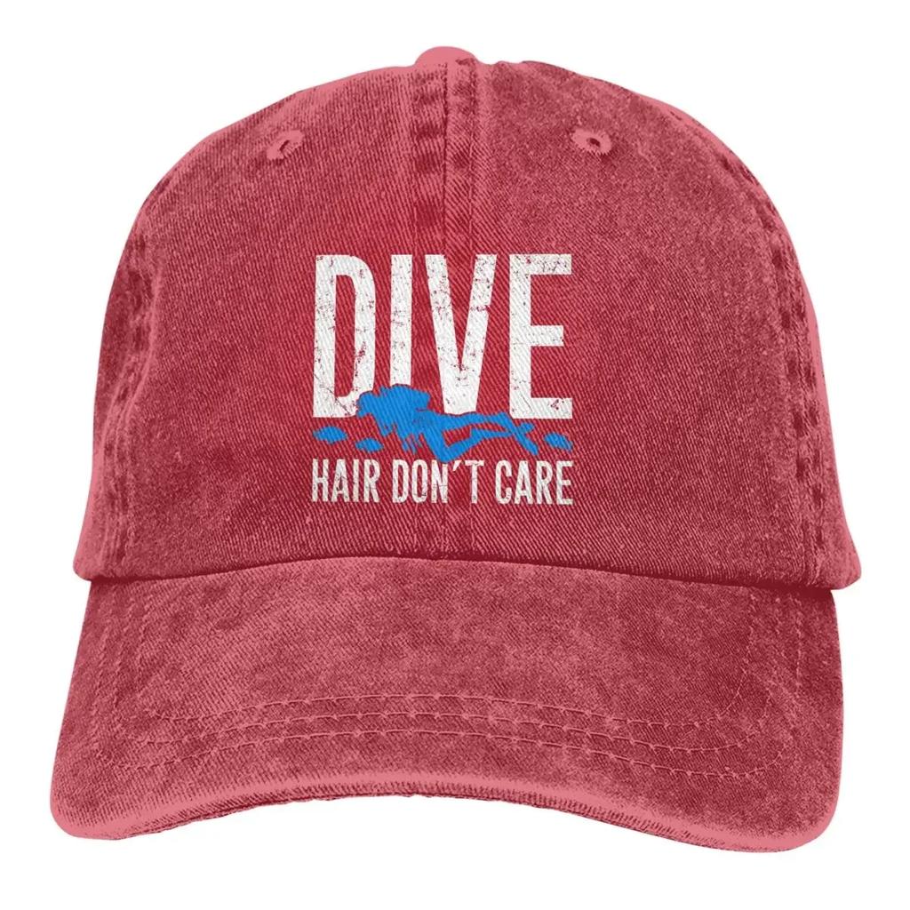 Hair Don't Care Baseball Cap Men Cowboy Hats Women Visor Protection Snapback Dive Scuba Diving Caps