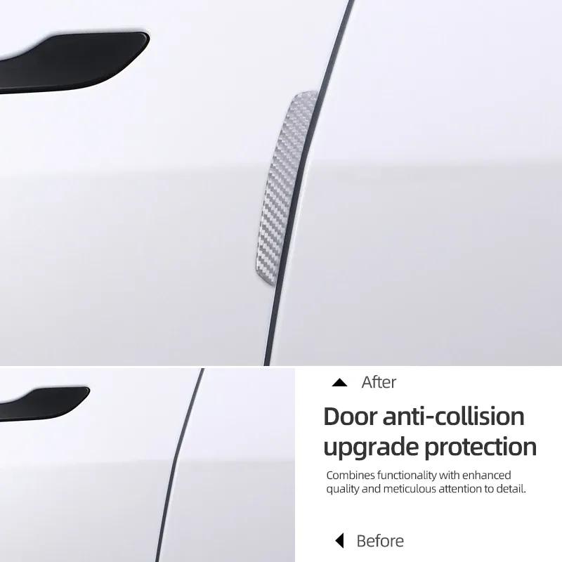 Carbon Fiber For Tesla Model Y 2019- 2025 Juniper Car Door Anti Collision Trim Protect Sticker Decoration Tuning Accessories