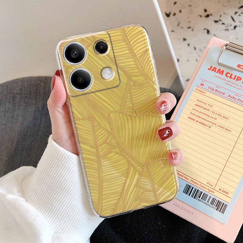 Ink Peony Wildflower Floral Clear Phone Case For Xiaomi Redmi Note 13 12 11 8 9 10 Pro 12s Shockproof Soft TPU Transparent Cover