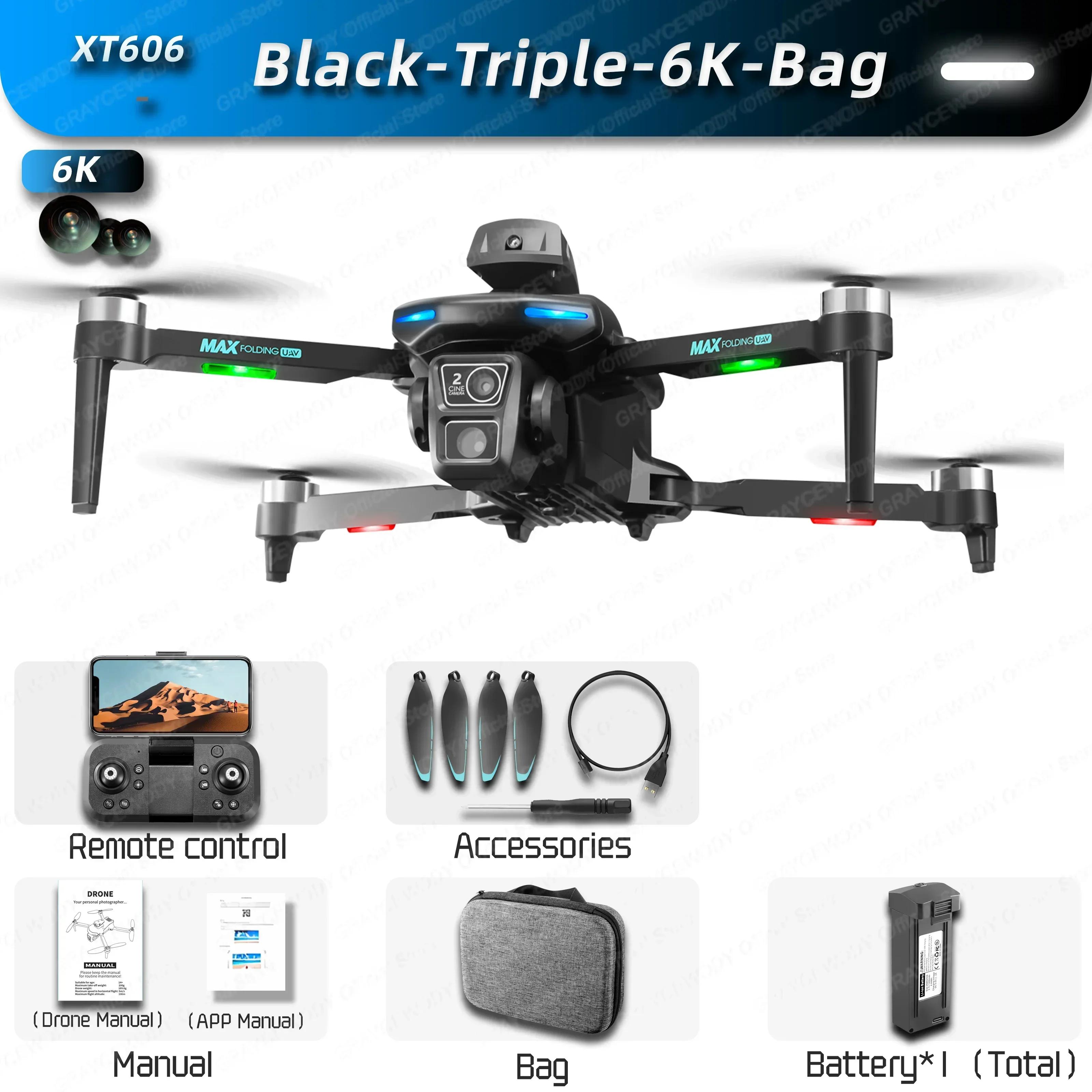 XT606 Drones 8k Profesionāla 4K HD