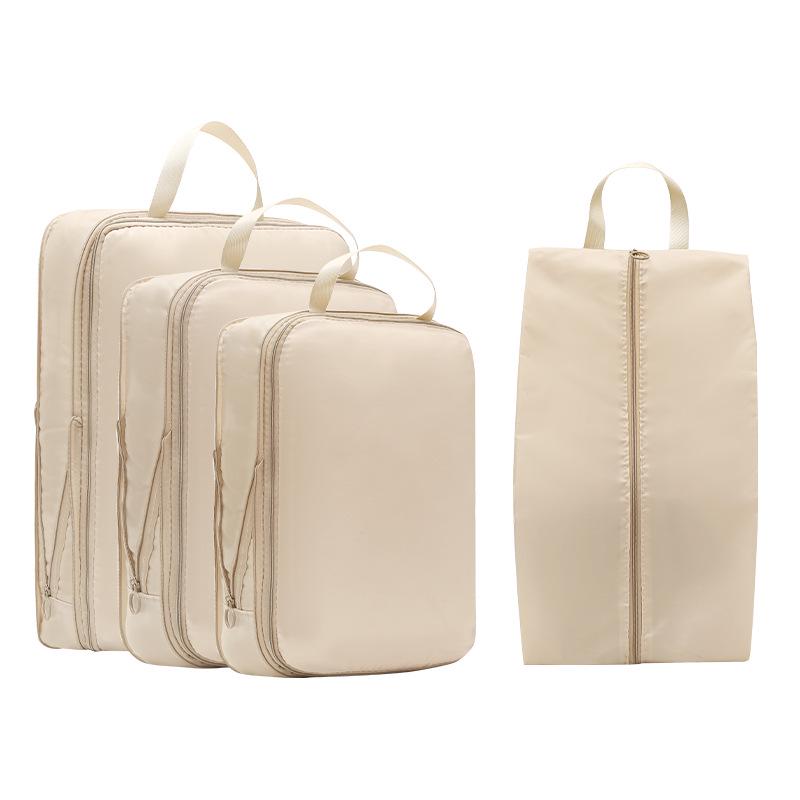 Four-Piece Travel Compression Bag Set for Clothes, Underwear, Toiletries, and Cosmetics