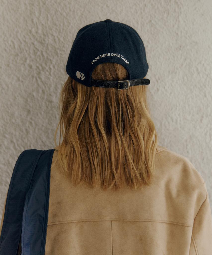 Teulaepighamoni Wool Blend Th Applique Logo Deep-Fit 6-Panel Cap_Navy