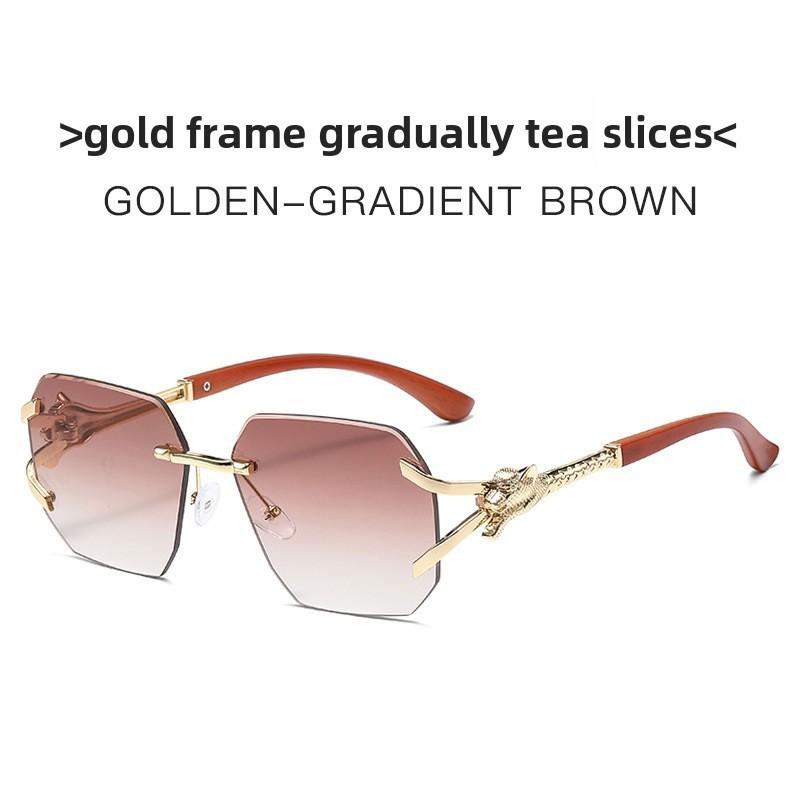Square Frameless Sunglasses For Men And Women Uv400 Sun Protection