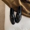 Inner heightening loafers women's 2025 spring and autumn one-pedal British style single shoes thick heel small leather shoes