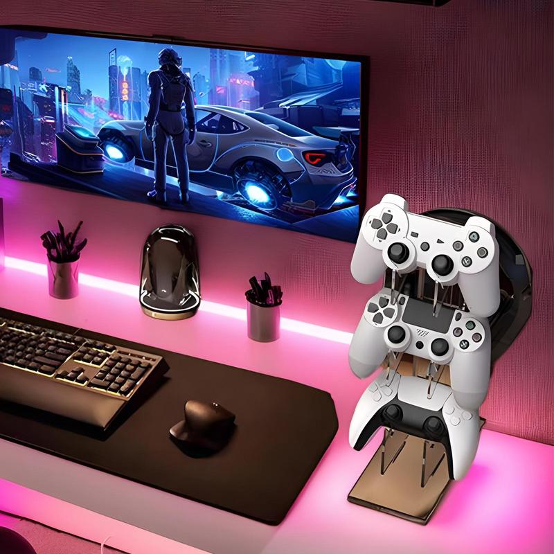 Clear Controller Holder 3 Tiers Headphone Bracket Controller Holder Desktop Display Stand For Desk Organizer
