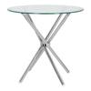 Round Table Ufo 90Cm Transparent/Chrome Glass Tabletop