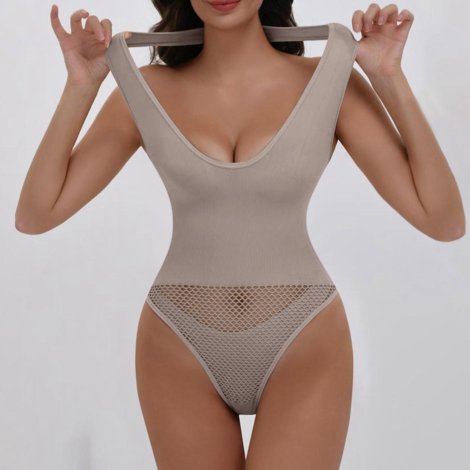 

Жіночий модний цілісний боді для формування фігури, що звужує талію, зі підтримкою грудей, пуш-ап, з вирізом на шиї, без спини, стягуюче боді-стринги M