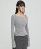 Peulleeoeob Layered Bustier Long Sleeve (Fl-105_Gray)