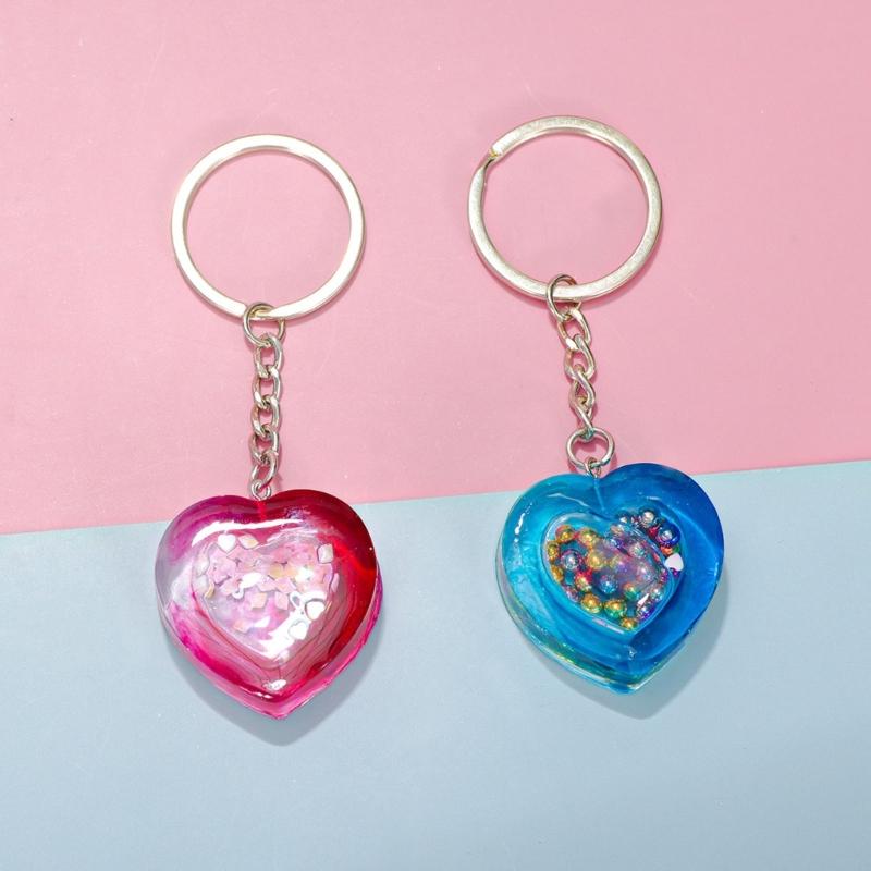 Earrings Molds Resin Craft Moulds Hollow Heart Shape Pendant Mold Unique Keychain Molds Jewelry Hand-Making Accessories