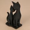 Dark Theme Black Cats Figurine Double Cats Snuggling Sculpture Perfect for Office and Cafe Desktop Shelf Decoration