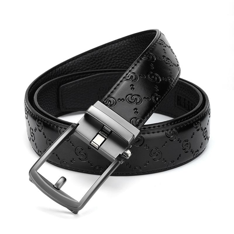 Gift Belt Set Men'S Leather Belt High-End Gift Box Automatic Buckle Business Men'S Belt Logo Advanced New