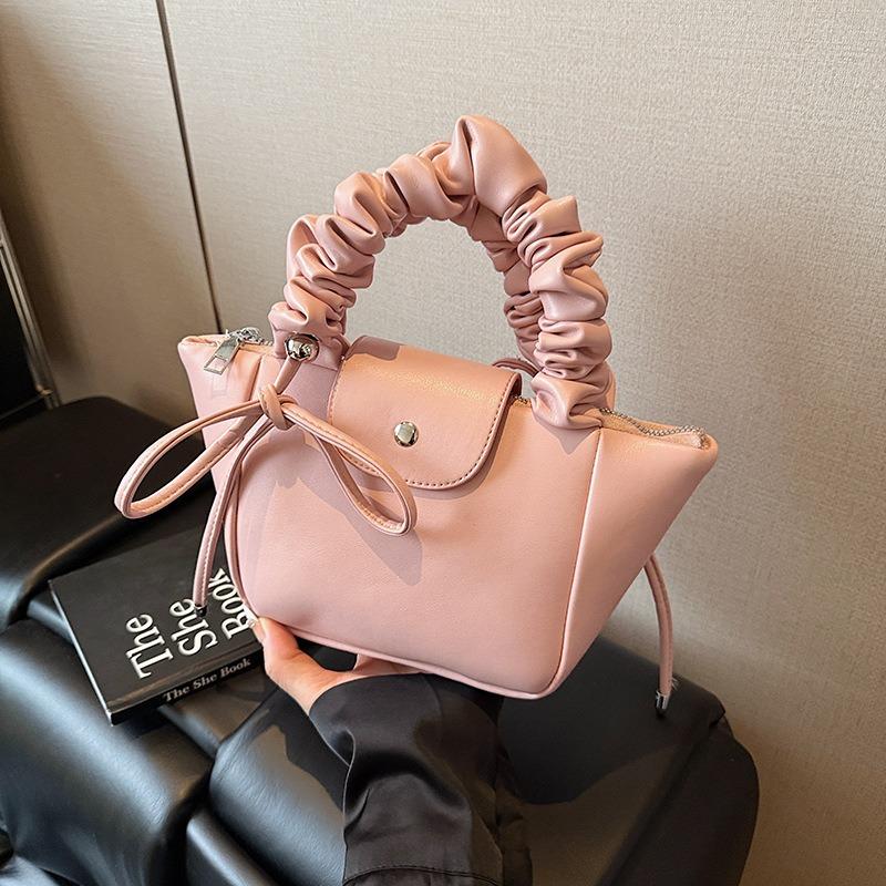 Bolsa plissada de nicho de moda, bolsa feminina nova de verão versátil de ombro/axila, bolsa pequena