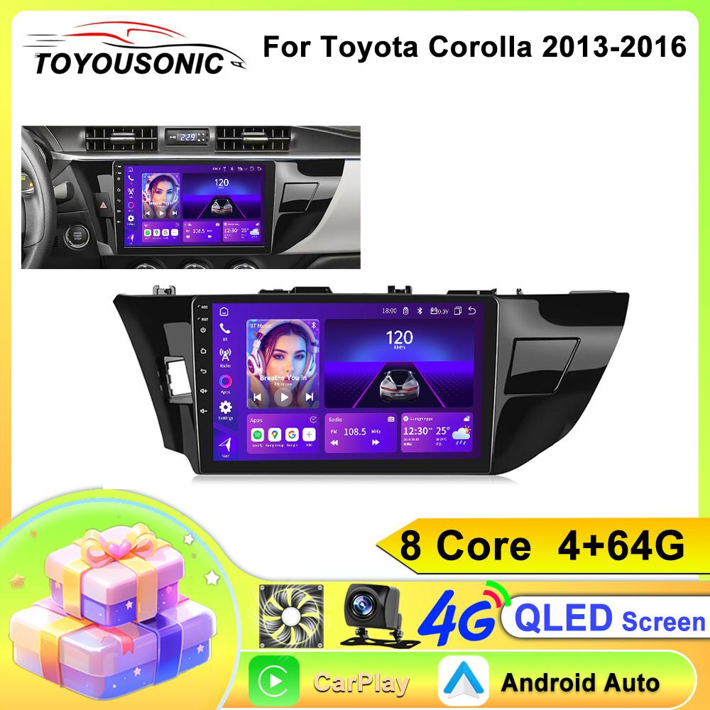 Carplay Android Auto Car Radio For Toyota Corolla 2013-2016 Autoradio Multimedia Player GPS Stereo Car Intelligent Systems FM