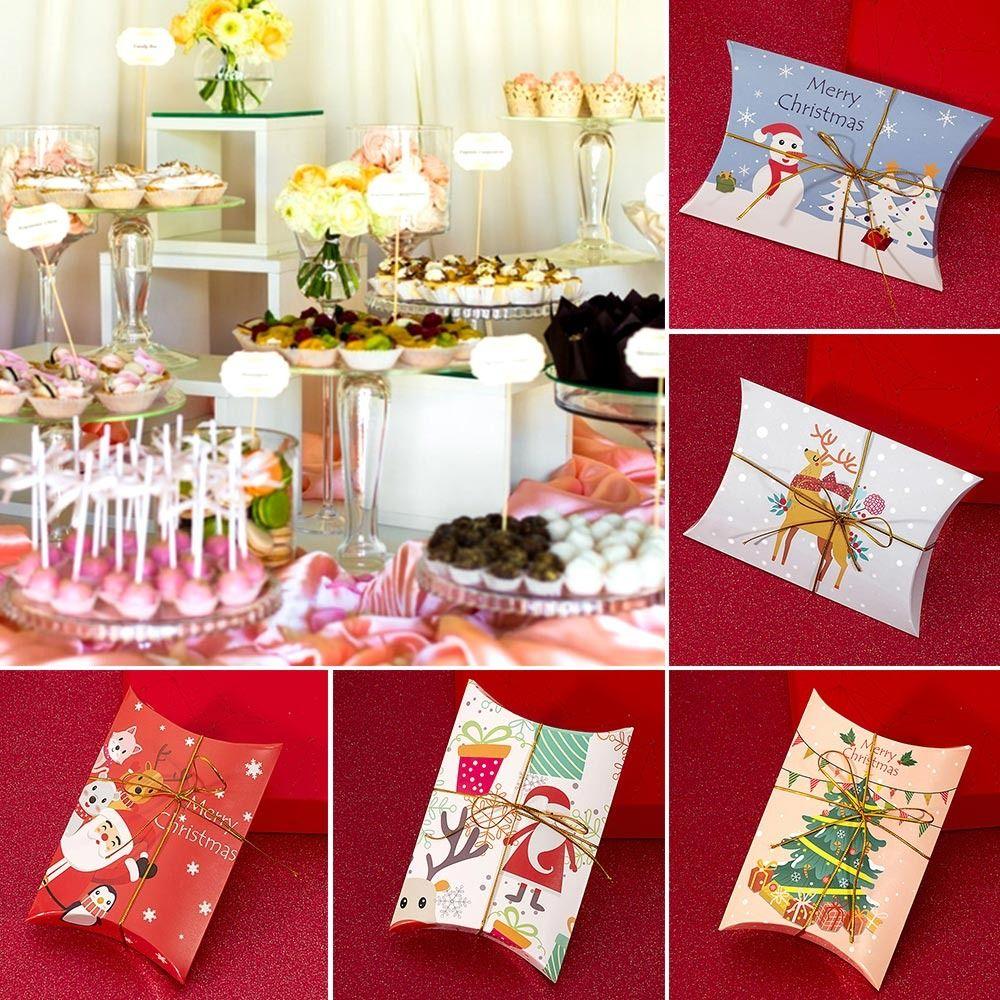 

Box Snowman Printed Christmas Gift Boxes Favours Sweet Biscuit Candy Santa Claus Merry Christmas