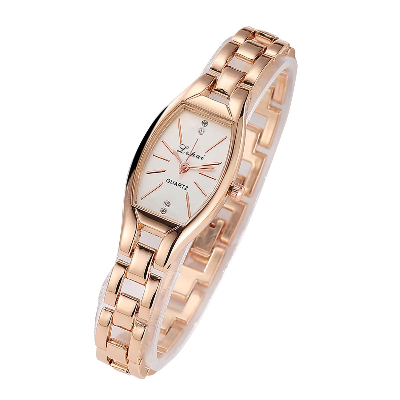 

Quartz Wristwatch Women s Bracelet Style Stainless Steel Band Small Dial Slim Case Elegant Design Durable Movement One Size