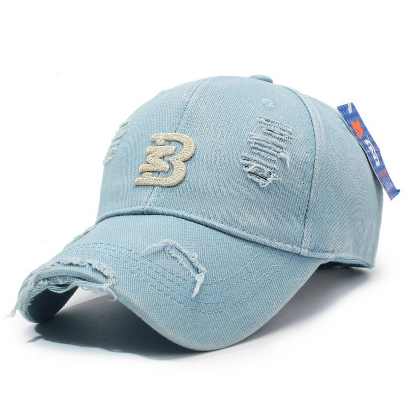 Distressed Baseball Cap Women Unisex Trendy Embroidered Letter Sun Visor Dad Hat