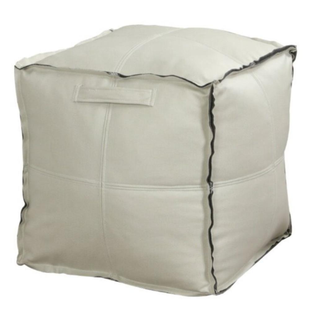 Waterproof Square Pouf Cover PU Leather Ottoman Cover Sofa Footstool Cover Living Room