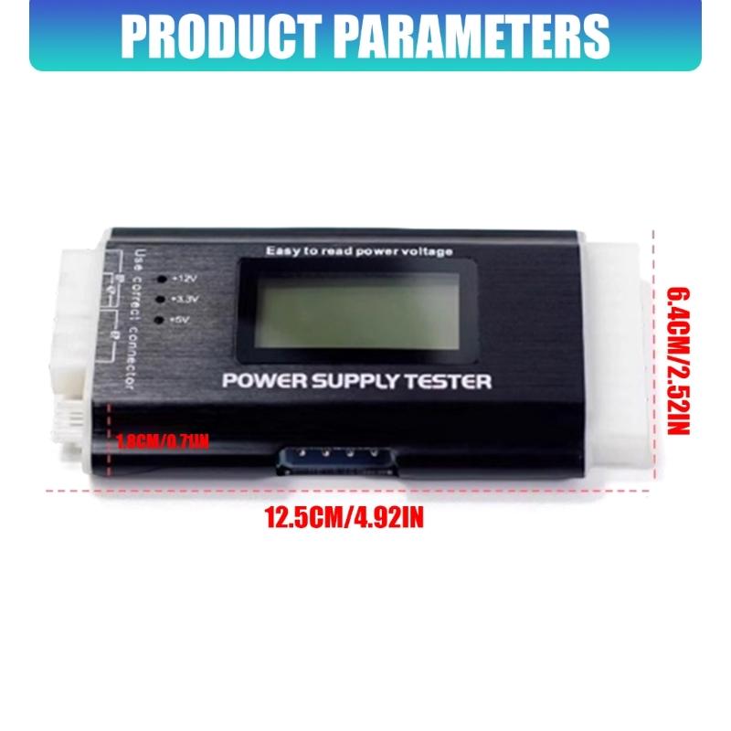 Computer PC Power Supply Tester Connector Power Supply Tester LCD Screen Diagnostic Tester Aluminum Enclosure