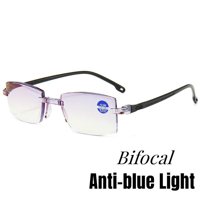 

Безободковые бифокальные очки для чтения Унисекс Винтажные для дали и близи Прогрессивные очки Блокирующие синий свет Очки для пресбиопии 4.0