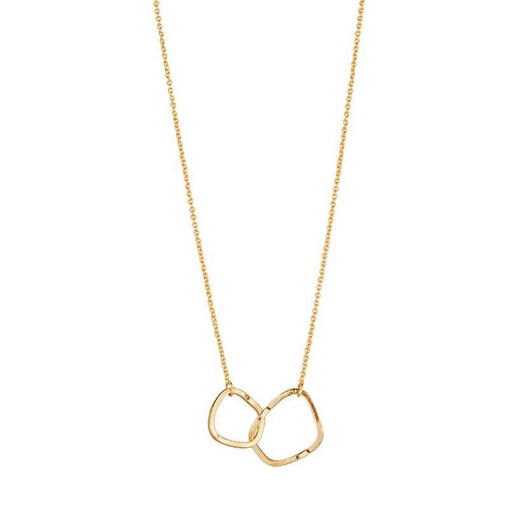 Women Personality Double Ring Geometric Irregular Simple Choker Clavicle Chain Necklace Neck Chain